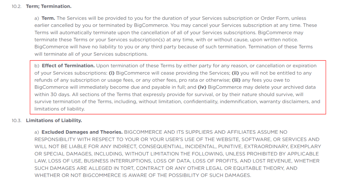 BigCommerce Refund Policy